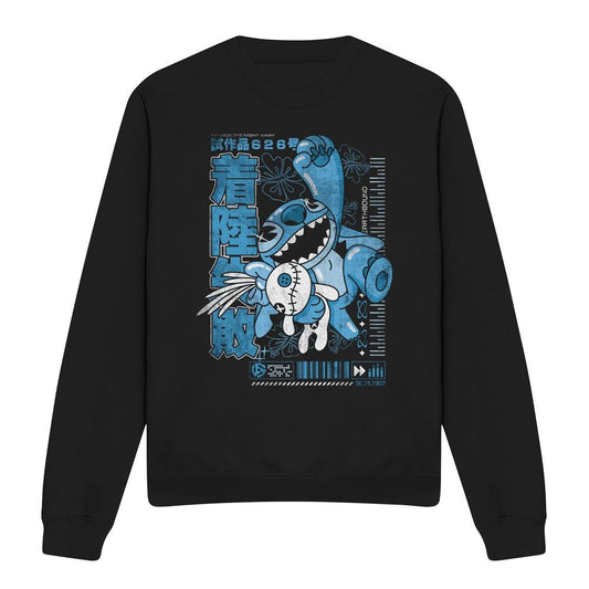 Black - Front - Lilo & Stitch Unisex Adult Manga Jump Sweatshirt