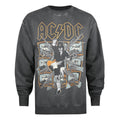 Vintage Black - Front - AC-DC Womens-Ladies Blow Up Your Video Washed Sweatshirt