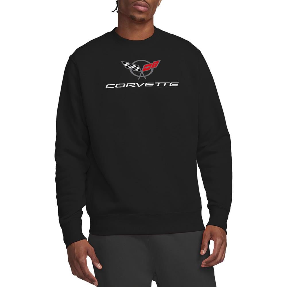 Black - Lifestyle - Corvette Unisex Adult Corvette Modern Emblem Sweatshirt