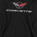 Black - Side - Corvette Unisex Adult Corvette Modern Emblem Sweatshirt