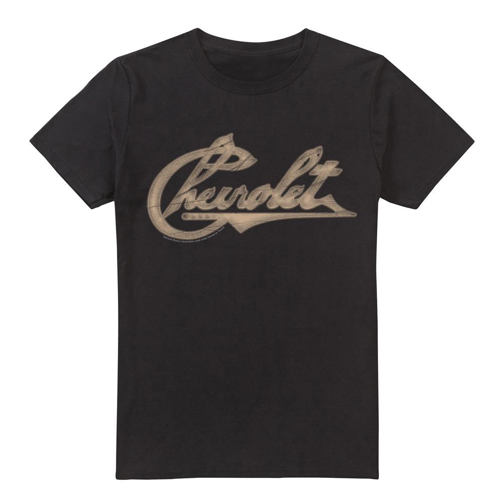 Black - Front - Chevrolet Unisex Adult Chevy Script T-Shirt