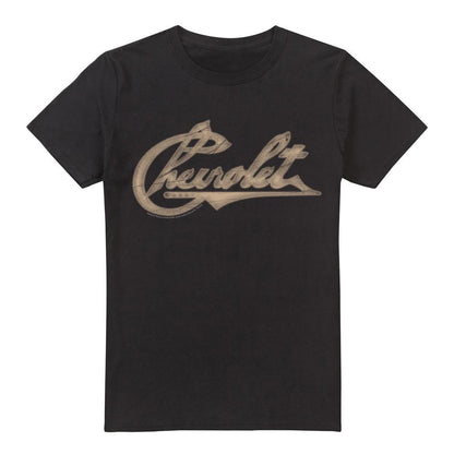 Black - Front - Chevrolet Unisex Adult Chevy Script T-Shirt