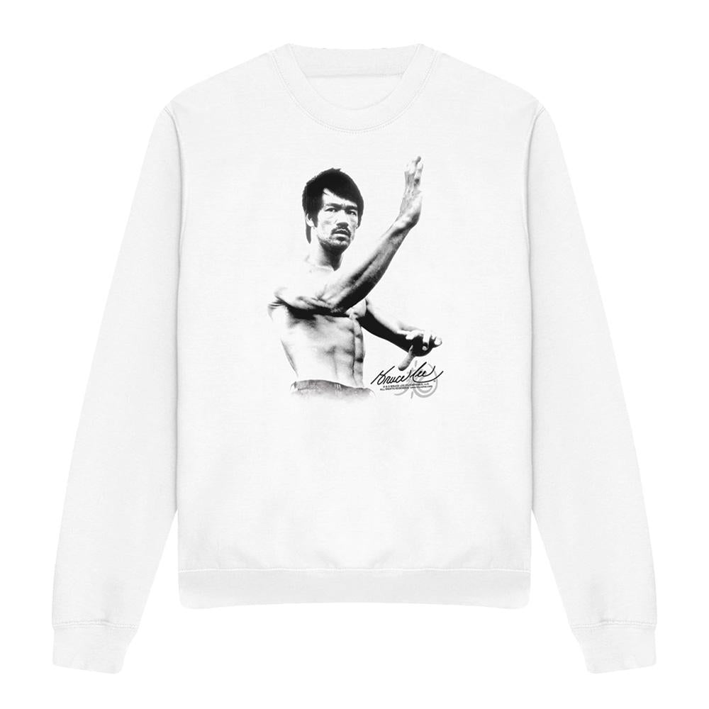 White - Front - Bruce Lee Unisex Adult Serenity Sweatshirt