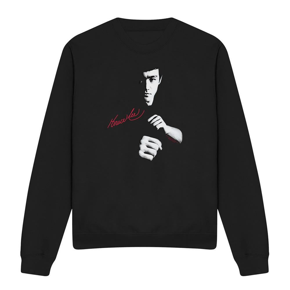 Black - Front - Bruce Lee Unisex Adult The Dragon Awaits Sweatshirt