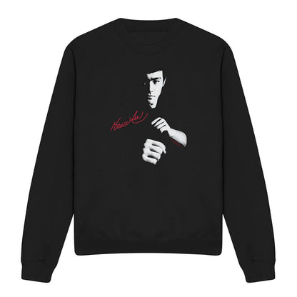 Black - Front - Bruce Lee Unisex Adult The Dragon Awaits Sweatshirt
