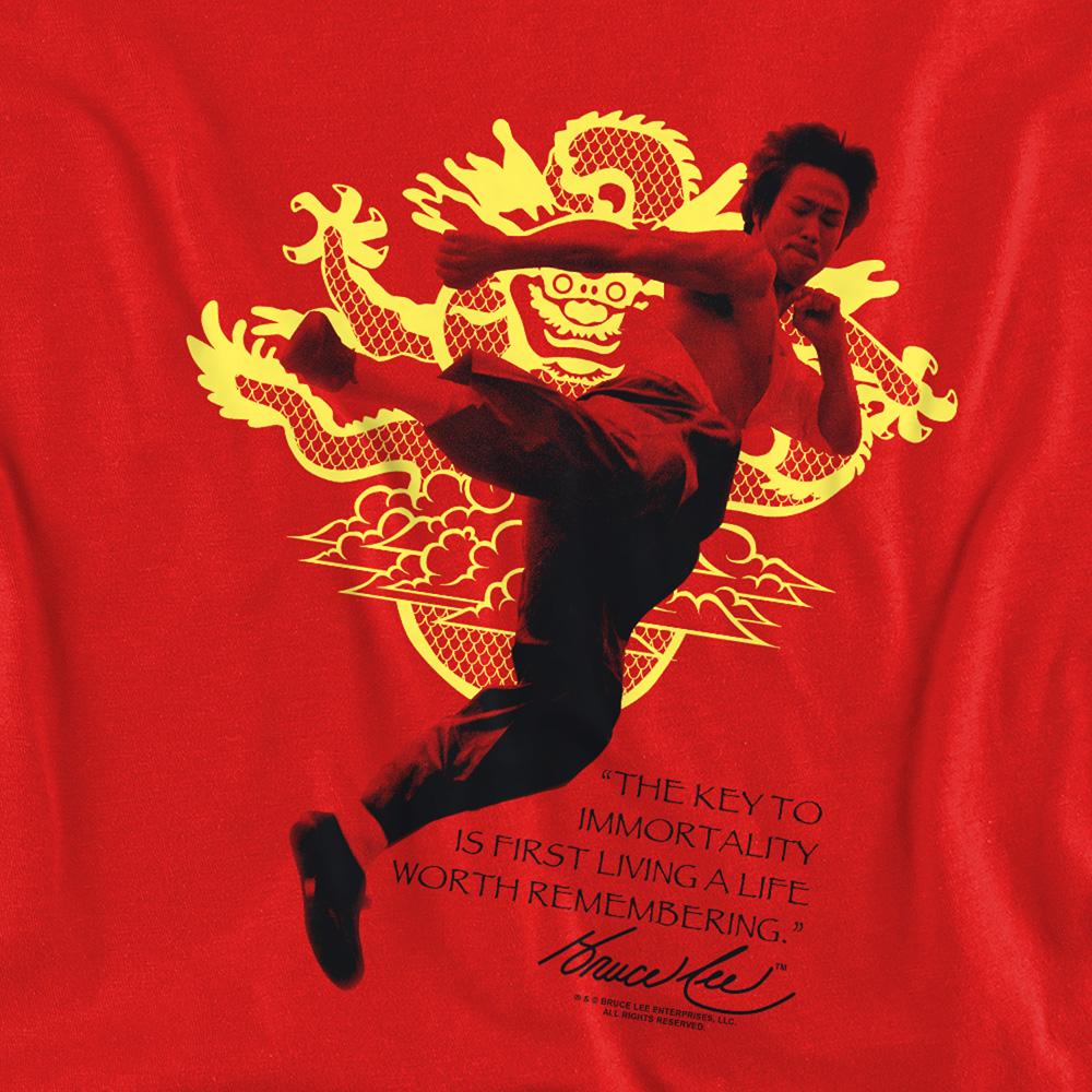 Red - Side - Bruce Lee Unisex Adult Immortal Dragon Sweatshirt