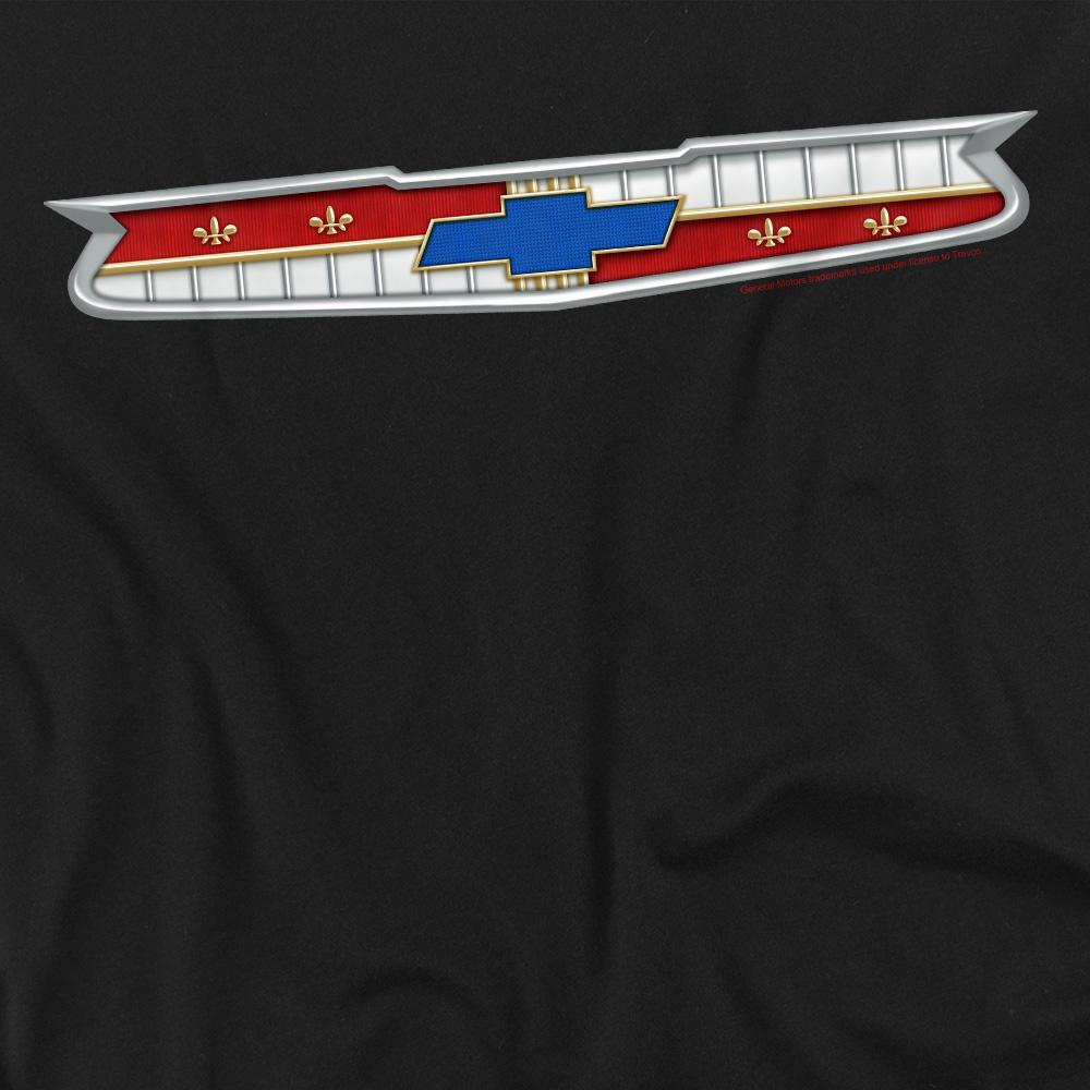 Black - Side - Chevrolet Unisex Adult 56 Bel Air Emblem T-Shirt