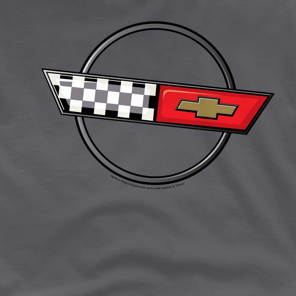 Charcoal - Side - Chevrolet Unisex Adult 4Th Gen Vette Logo T-Shirt