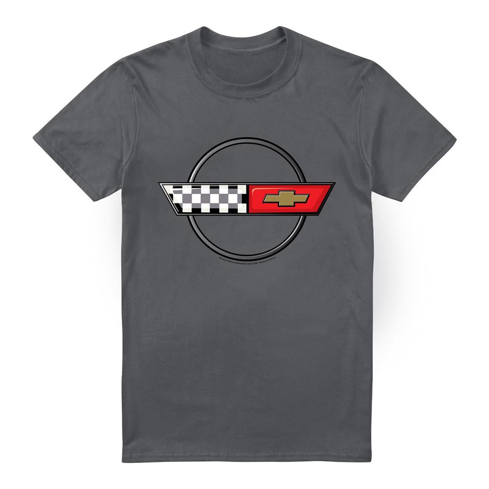Charcoal - Front - Chevrolet Unisex Adult 4Th Gen Vette Logo T-Shirt