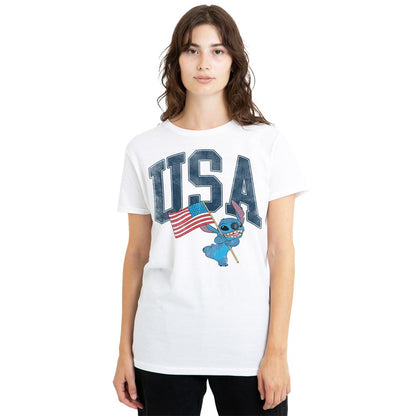 White - Lifestyle - Lilo & Stitch Womens-Ladies USA T-Shirt