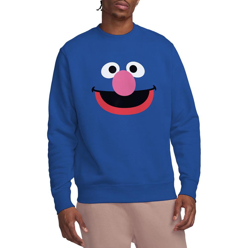 Royal Blue - Lifestyle - Sesame Street Unisex Adult Grover Face Sweatshirt