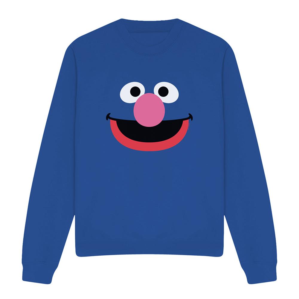 Royal Blue - Front - Sesame Street Unisex Adult Grover Face Sweatshirt