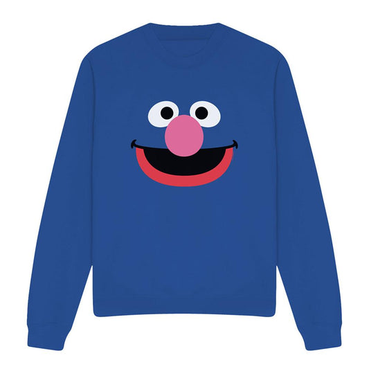 Royal Blue - Front - Sesame Street Unisex Adult Grover Face Sweatshirt