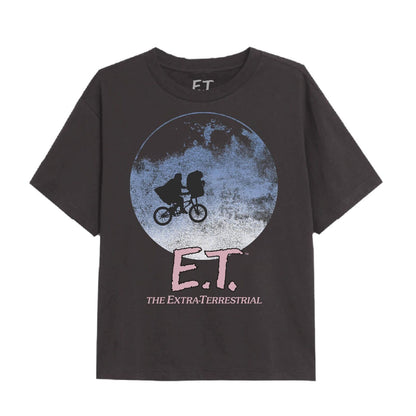 Black - Front - E.T Girls Moon & Bike T-Shirt