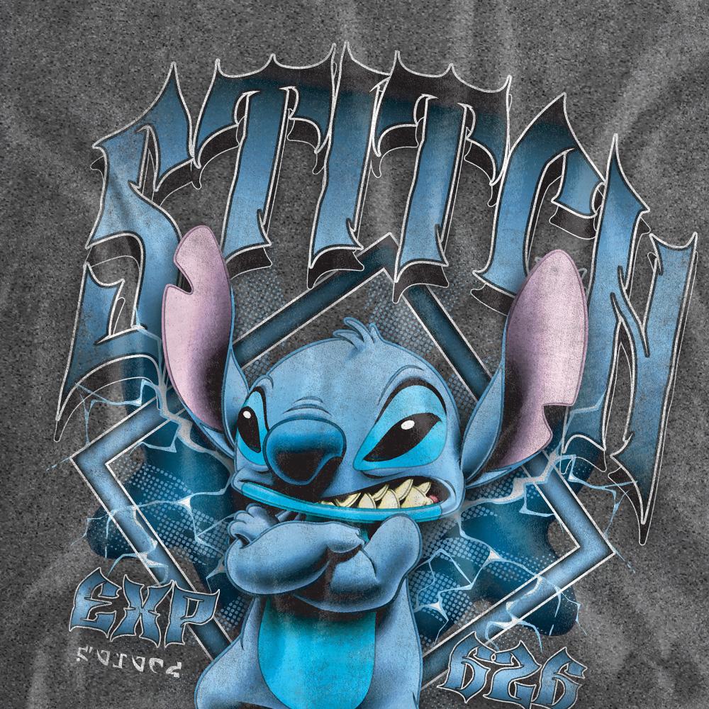 Vintage Wash-Black - Side - Lilo & Stitch Unisex Adult Band T-Shirt