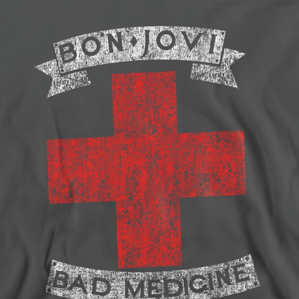 Charcoal - Side - Bon Jovi Unisex Adult Bad Medicine Sweatshirt