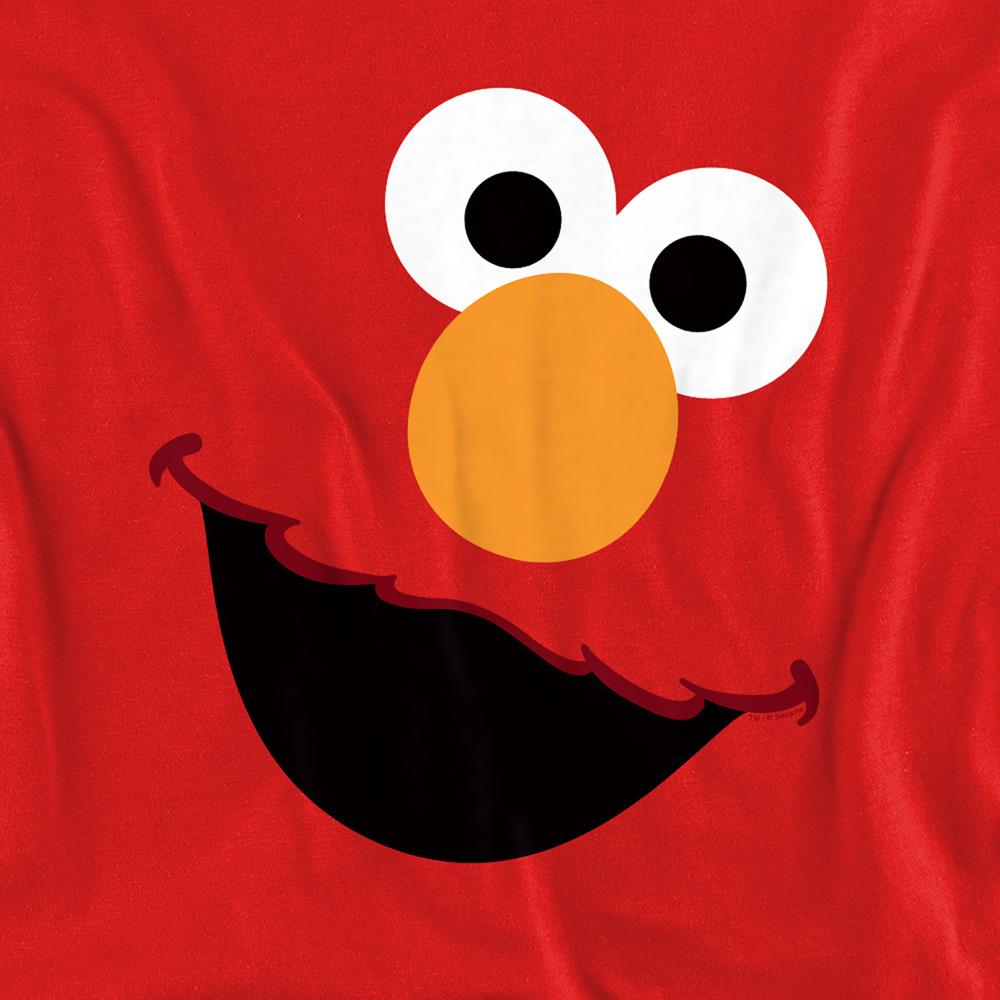 Red - Side - Sesame Street Unisex Adult Elmo Face Sweatshirt