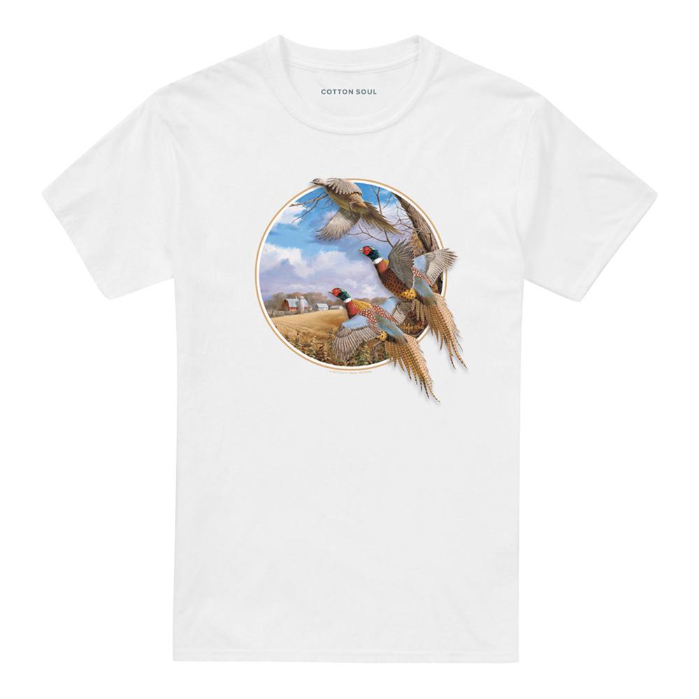 White - Front - Wildlife Unisex Adult October Memories Pheasants Ringer T-Shirt
