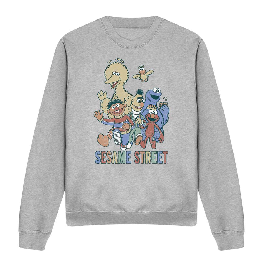 Athletic Heather - Front - Sesame Street Unisex Adult Group Sweatshirt