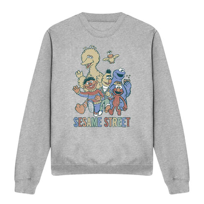 Athletic Heather - Front - Sesame Street Unisex Adult Group Sweatshirt
