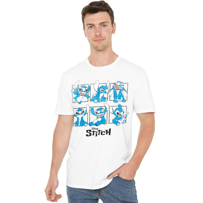 White - Front - Lilo & Stitch Unisex Adult Graphic Blocks T-Shirt