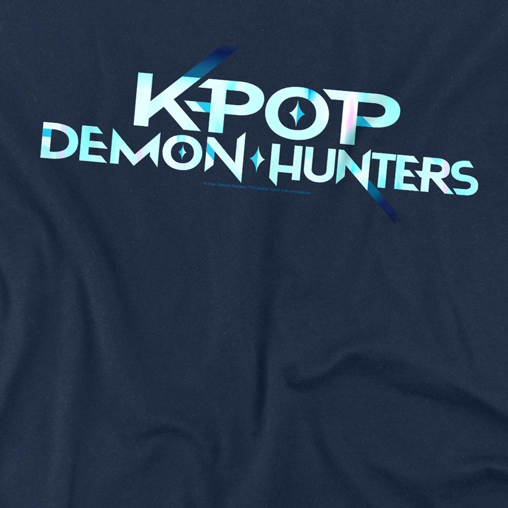 Navy - Pack Shot - K-Pop Demon Hunters Unisex Adult Logo T-Shirt