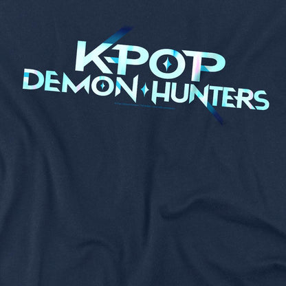 Navy - Pack Shot - K-Pop Demon Hunters Unisex Adult Logo T-Shirt