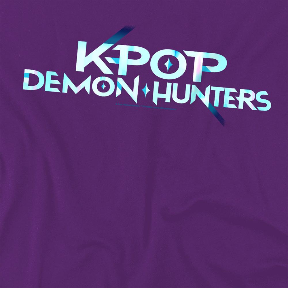 Purple - Back - K-Pop Demon Hunters Unisex Adult Logo T-Shirt