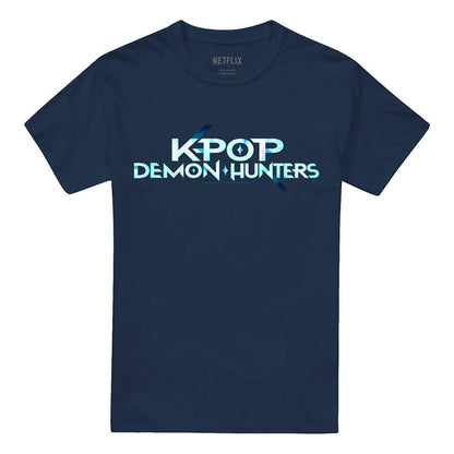 Navy - Front - K-Pop Demon Hunters Unisex Adult Logo T-Shirt