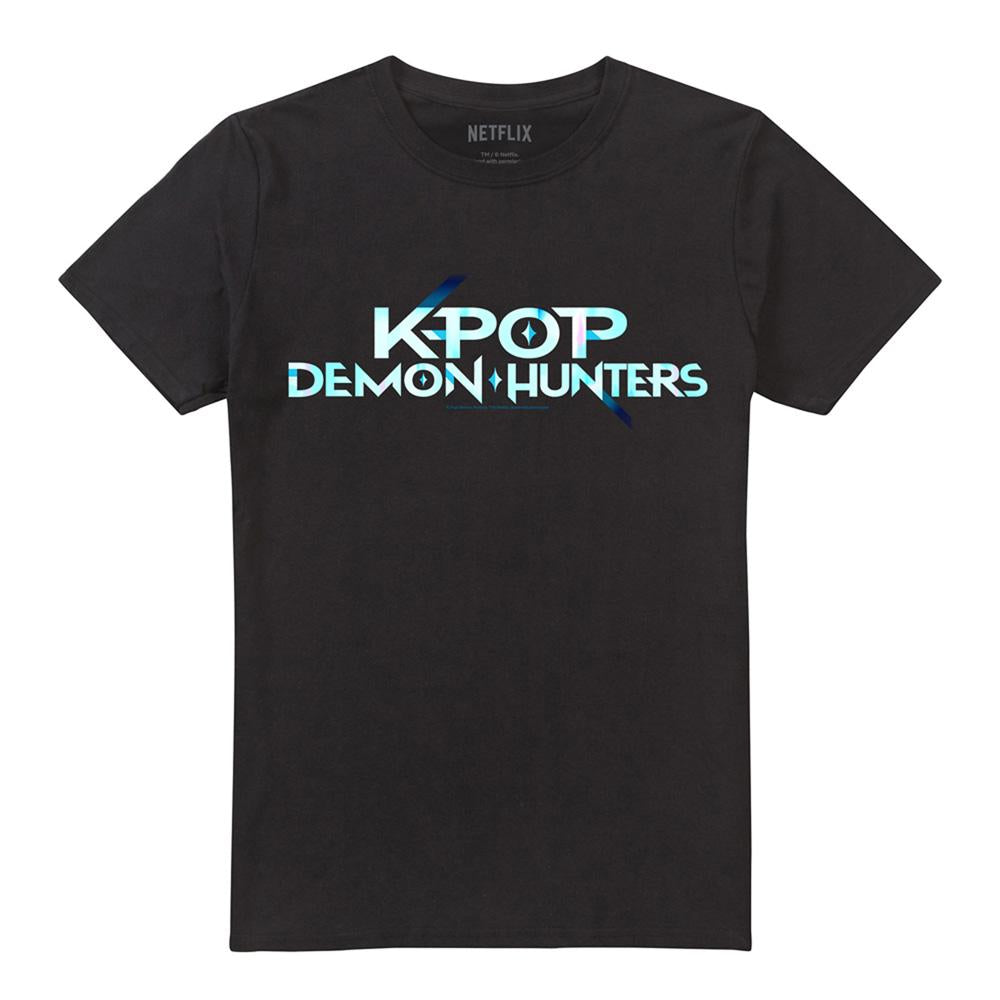 Black - Front - K-Pop Demon Hunters Unisex Adult Logo T-Shirt
