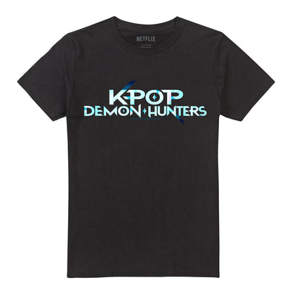 Black - Front - K-Pop Demon Hunters Unisex Adult Logo T-Shirt