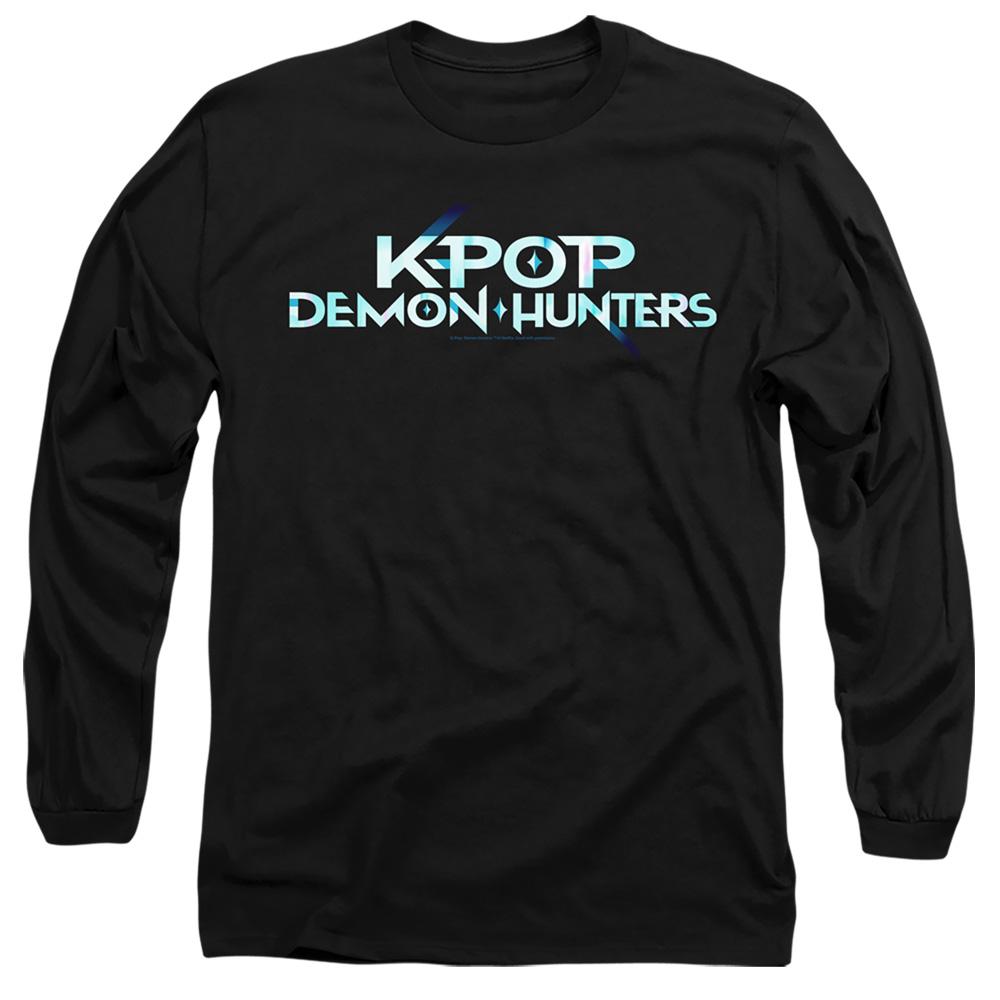 Black - Front - K-Pop Demon Hunters Unisex Adult Logo Long-Sleeved T-Shirt