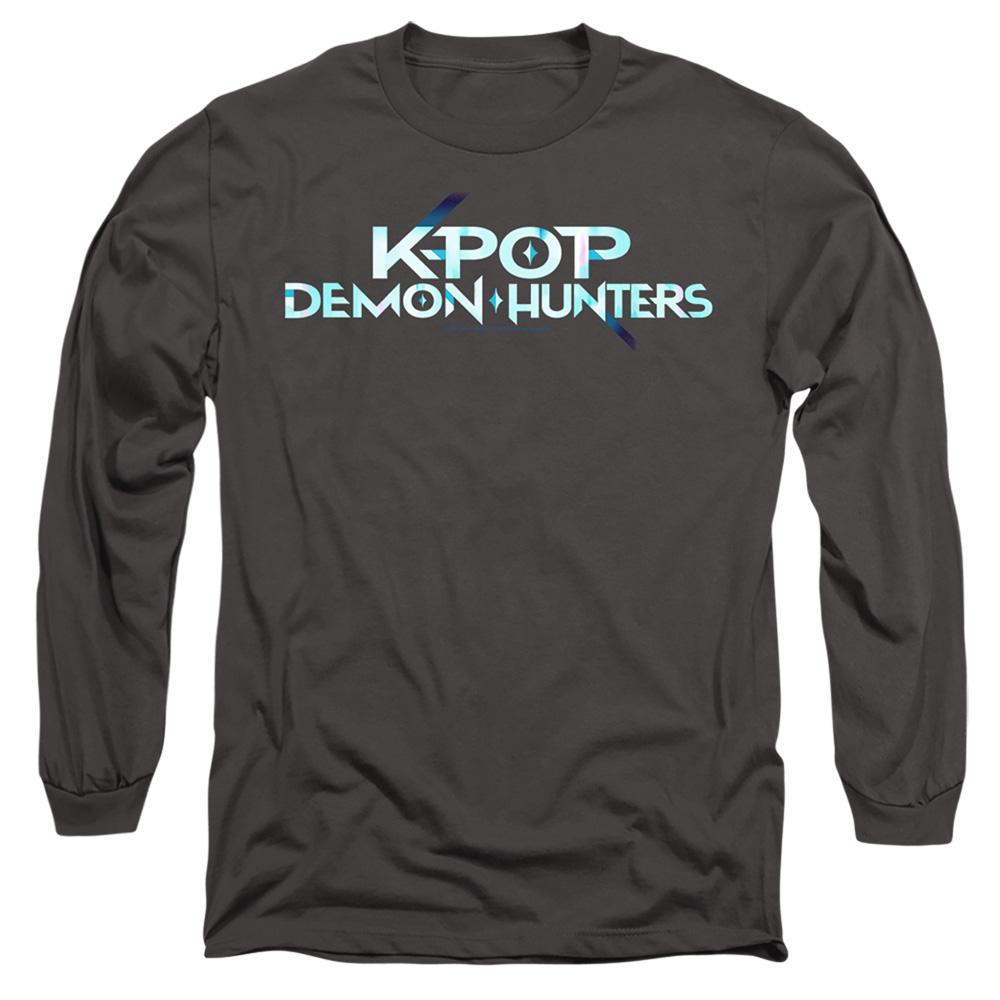 Charcoal - Front - K-Pop Demon Hunters Unisex Adult Logo Long-Sleeved T-Shirt