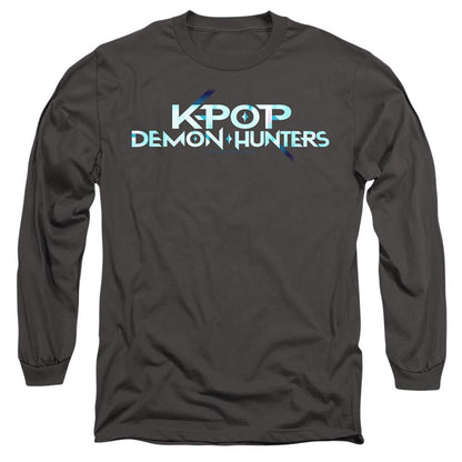 Charcoal - Front - K-Pop Demon Hunters Unisex Adult Logo Long-Sleeved T-Shirt