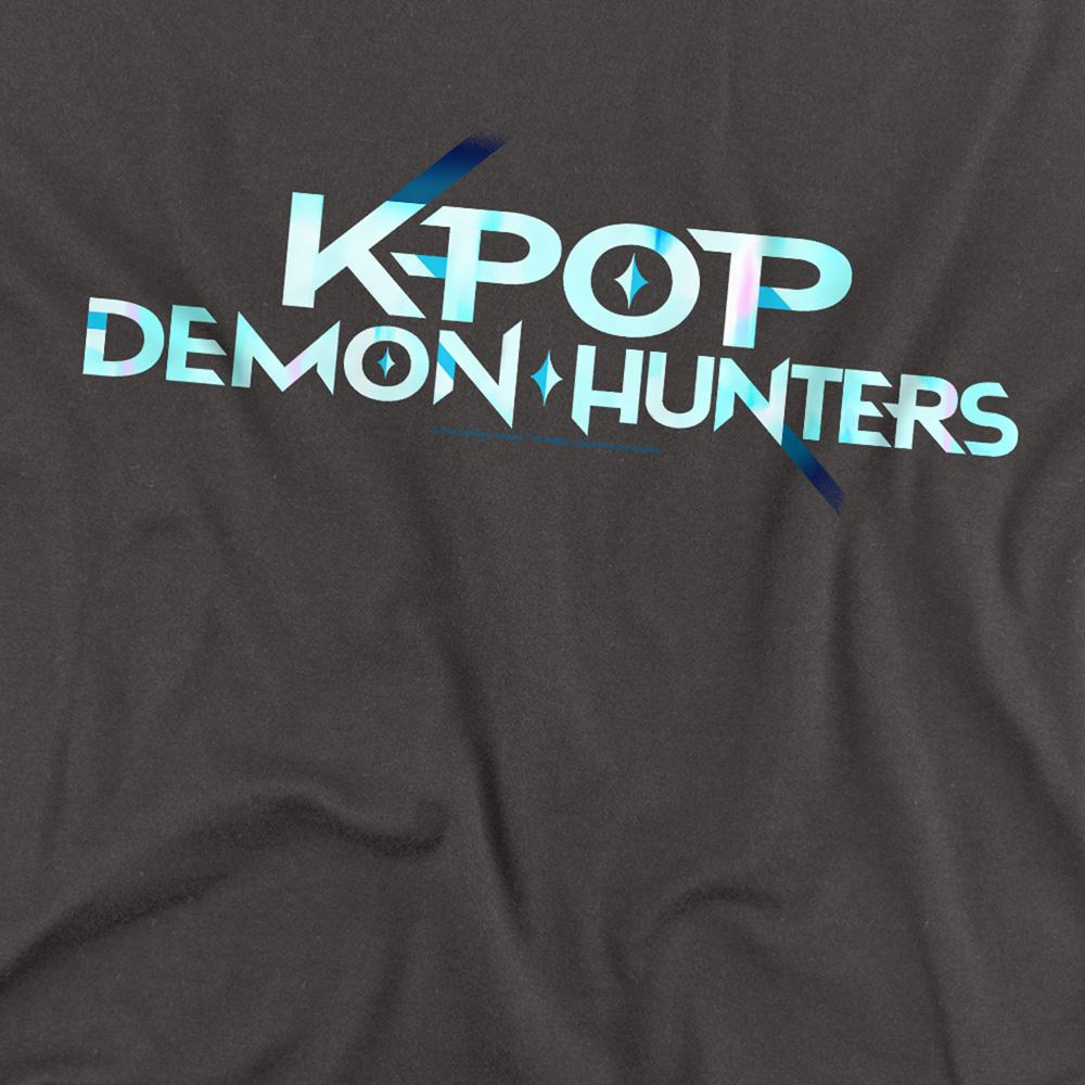 Charcoal - Back - K-Pop Demon Hunters Unisex Adult Logo Long-Sleeved T-Shirt