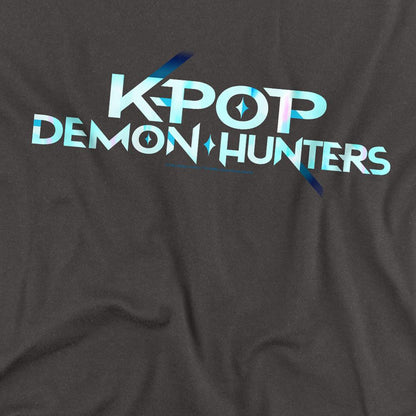Charcoal - Back - K-Pop Demon Hunters Unisex Adult Logo Long-Sleeved T-Shirt