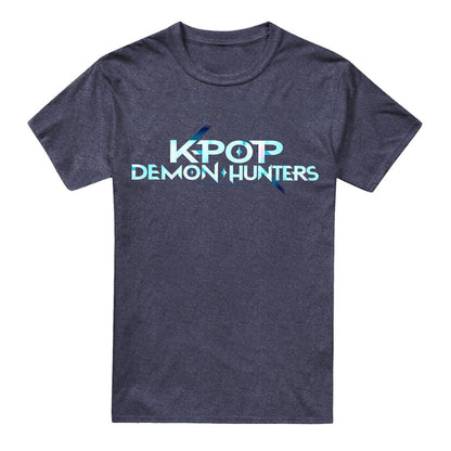 Heather Navy - Front - K-Pop Demon Hunters Unisex Adult Logo T-Shirt