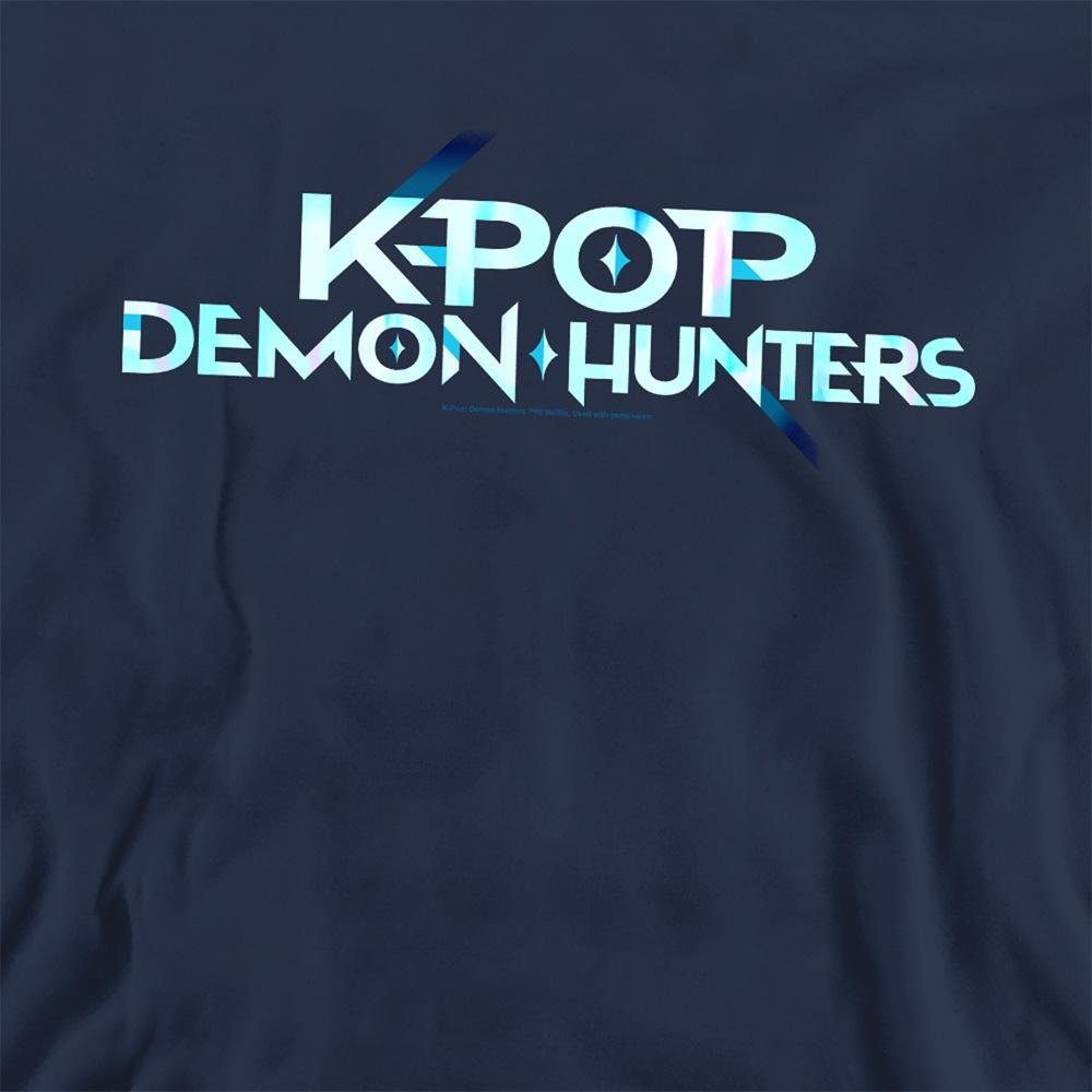 Navy-Cyan - Pack Shot - K-Pop Demon Hunters Unisex Adult Logo Sweatshirt