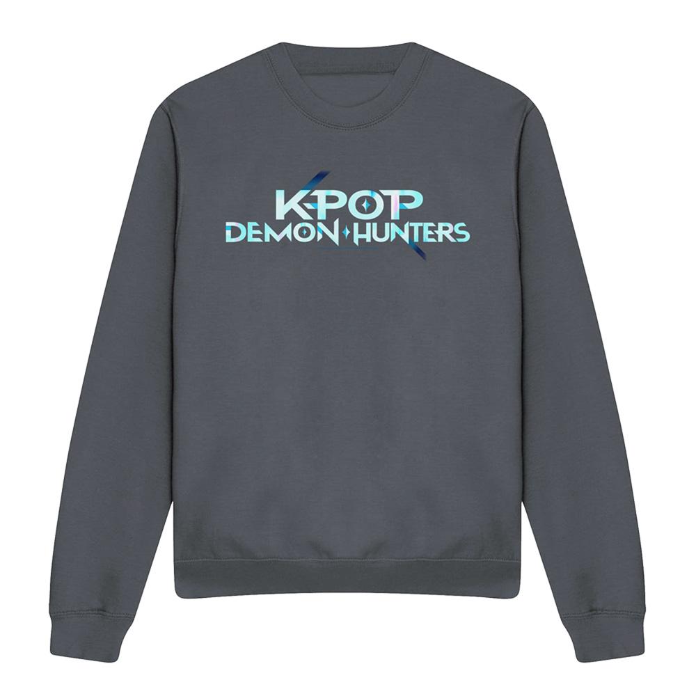 Charcoal - Front - K-Pop Demon Hunters Unisex Adult Logo Sweatshirt