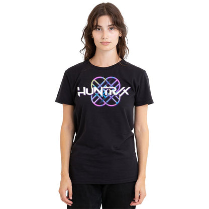 Black - Side - K-Pop Demon Hunters Womens-Ladies Huntr-X Pastel Logo T-Shirt