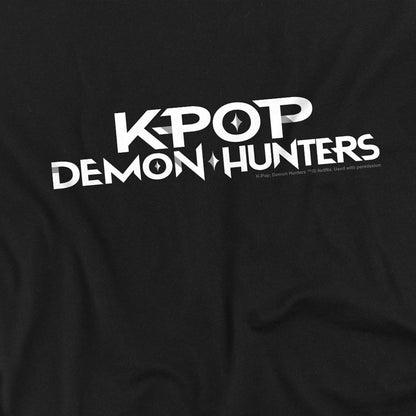 Black-White - Pack Shot - K-Pop Demon Hunters Childrens-Kids Logo T-Shirt