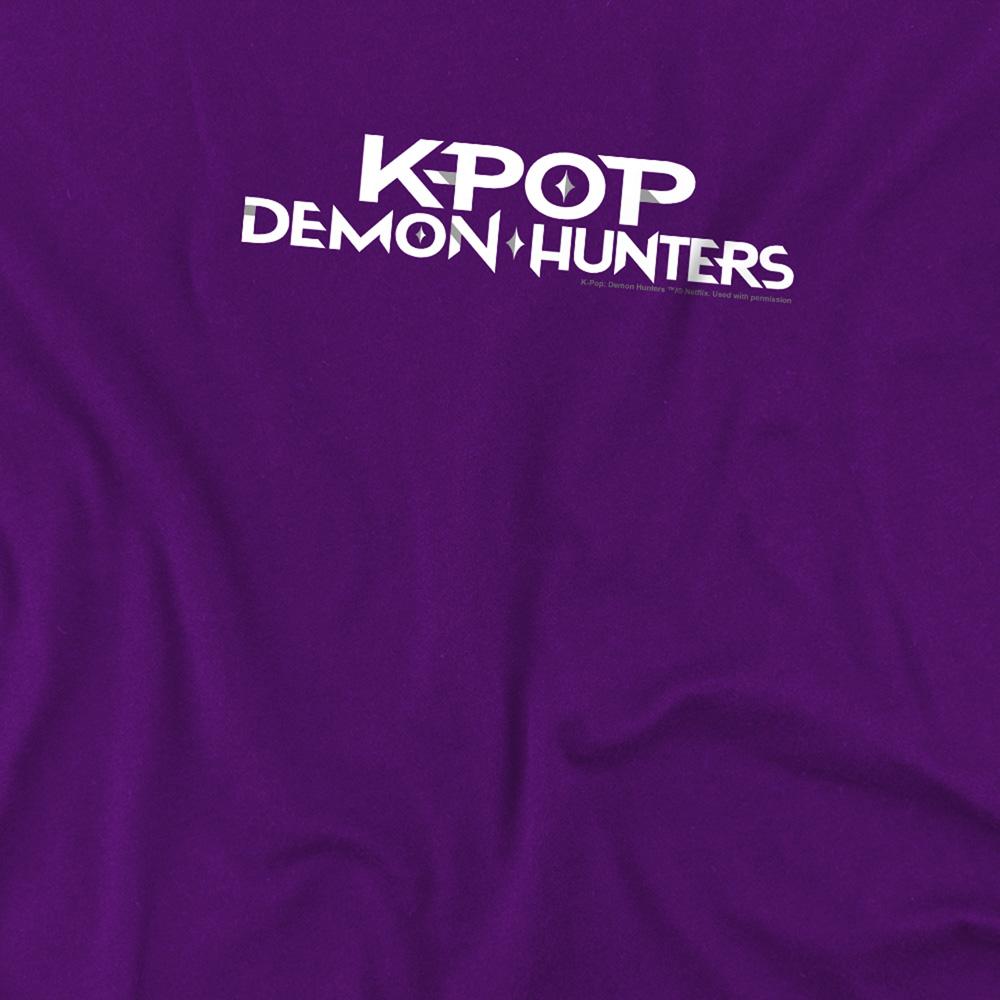 Purple - Back - K-Pop Demon Hunters Childrens-Kids Logo T-Shirt