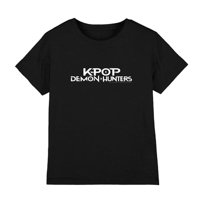 Black-White - Front - K-Pop Demon Hunters Childrens-Kids Logo T-Shirt