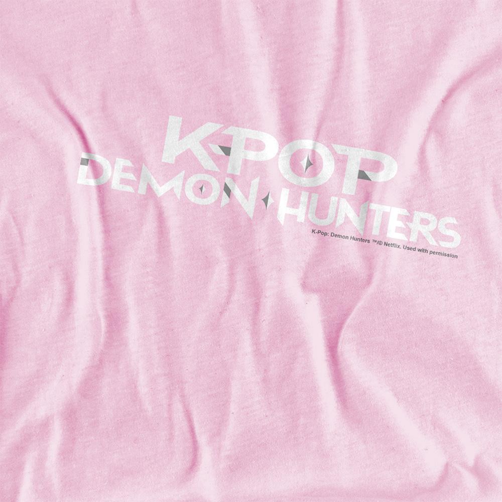 Light Pink - Back - K-Pop Demon Hunters Childrens-Kids Logo T-Shirt