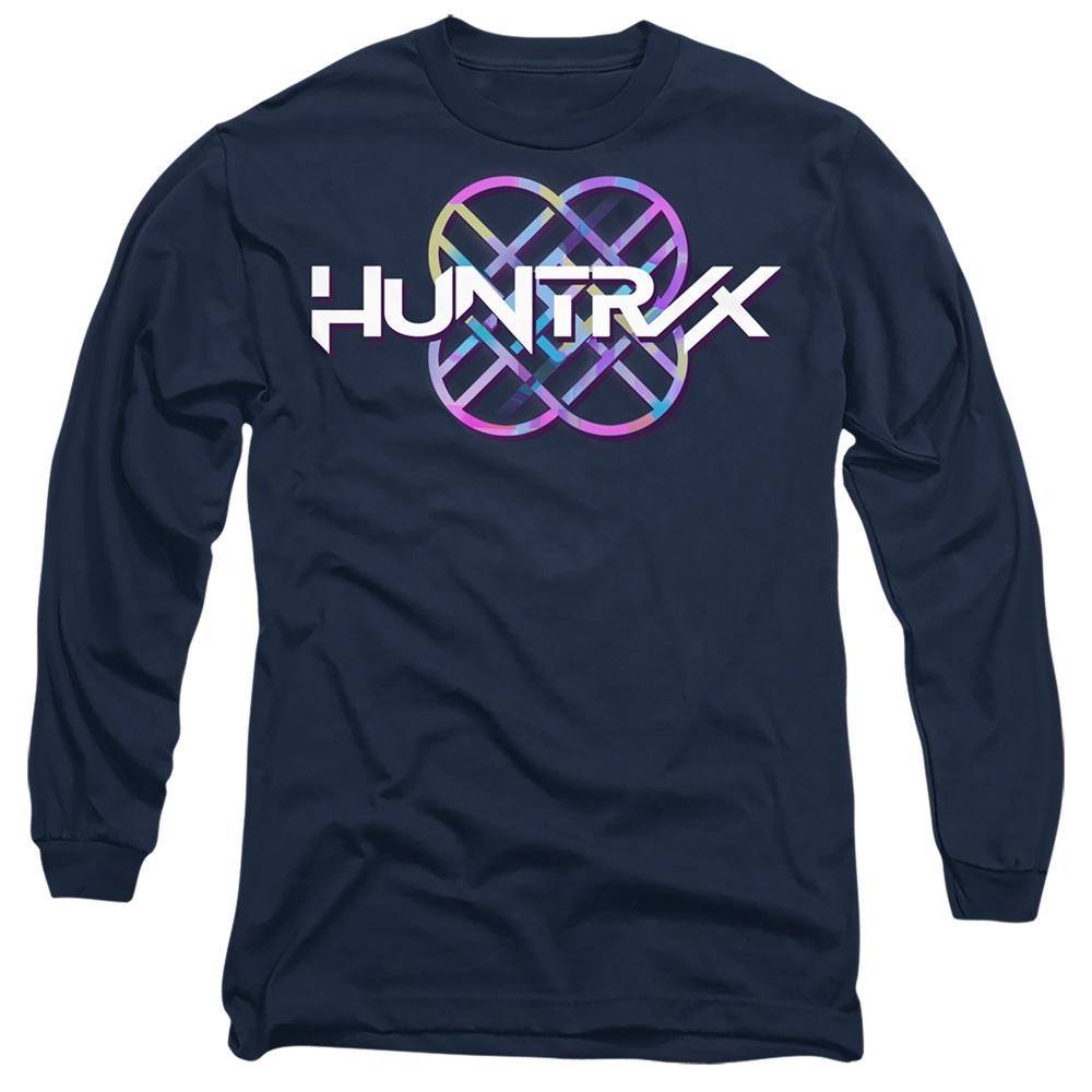 Navy - Front - K-Pop Demon Hunters Unisex Adult Huntr-X Pastel Logo Long-Sleeved T-Shirt