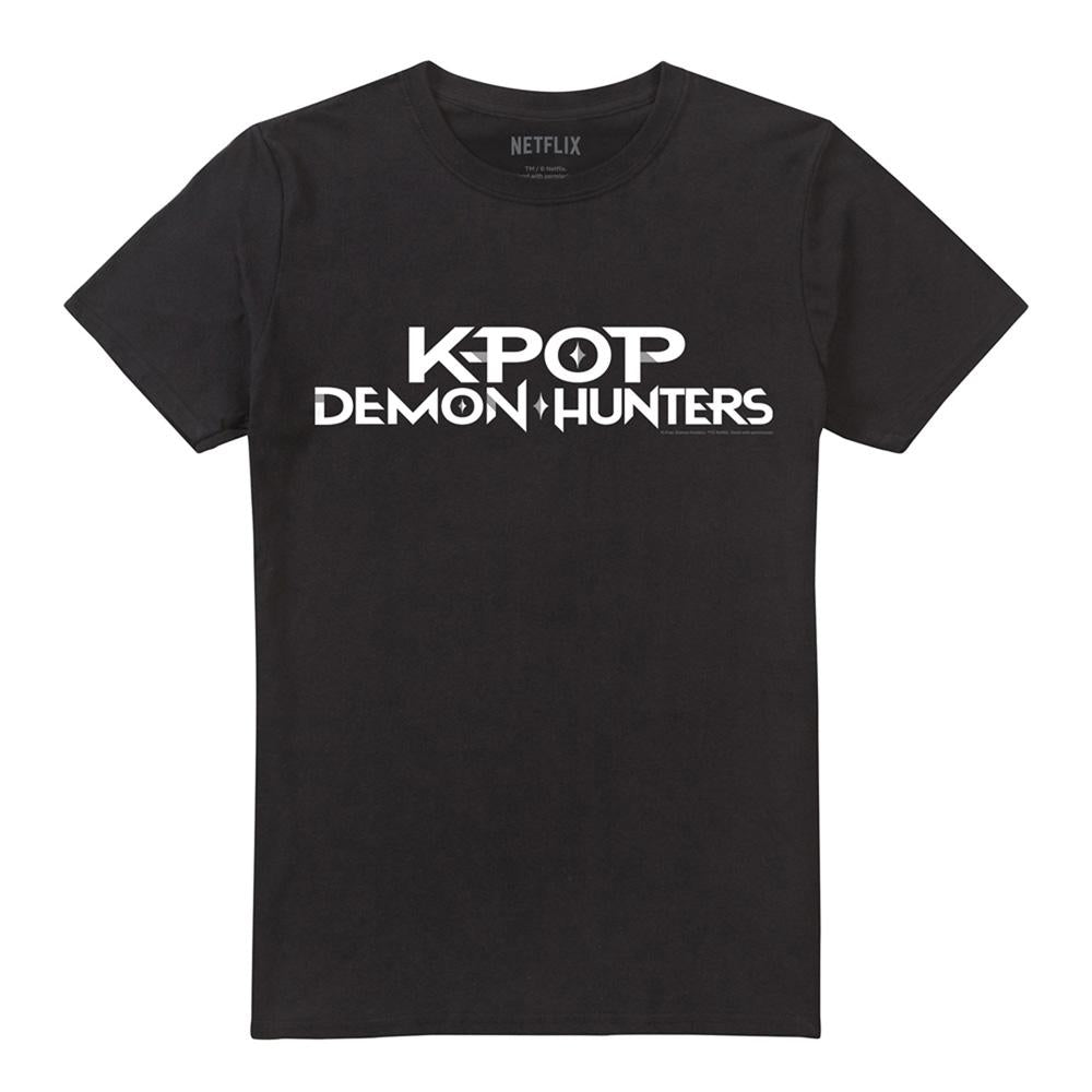 Black-White - Front - K-Pop Demon Hunters Unisex Adult Logo T-Shirt