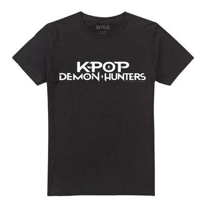 Black-White - Front - K-Pop Demon Hunters Unisex Adult Logo T-Shirt
