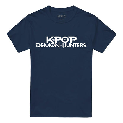 Navy - Front - K-Pop Demon Hunters Unisex Adult Logo T-Shirt