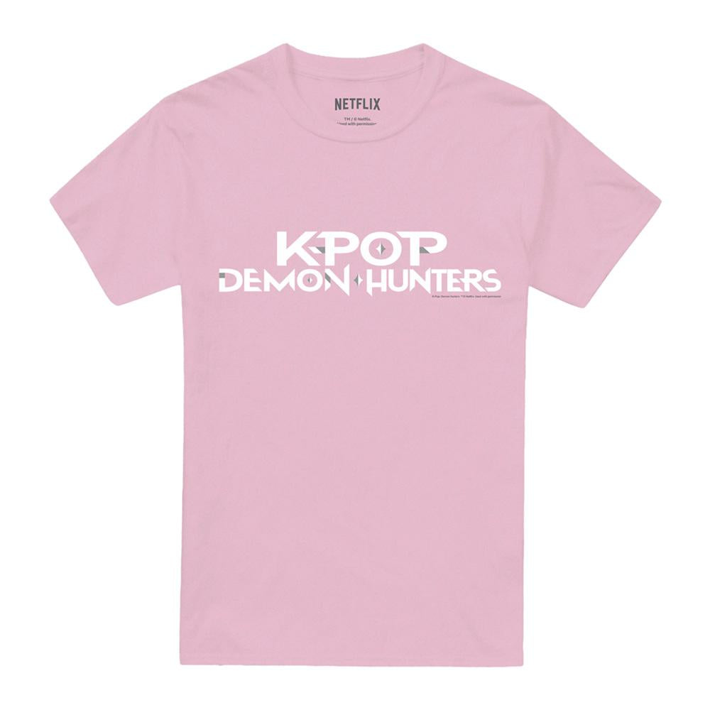 Light Pink - Front - K-Pop Demon Hunters Unisex Adult Logo T-Shirt