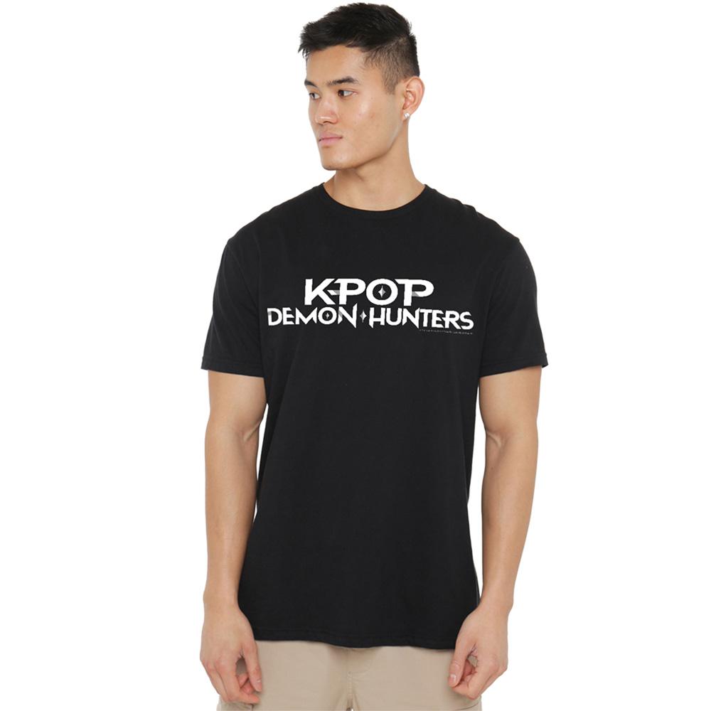 Black-White - Side - K-Pop Demon Hunters Unisex Adult Logo T-Shirt